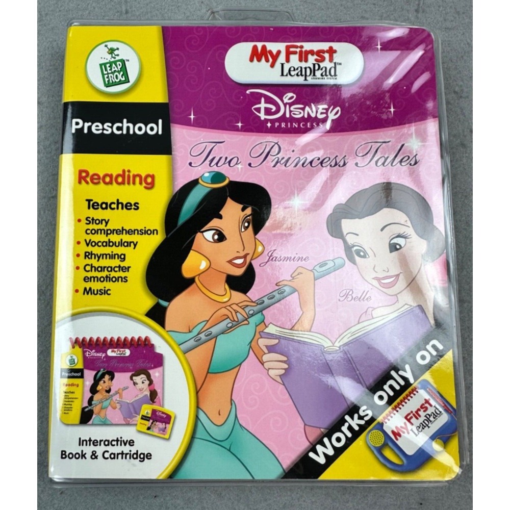 Disney Princess TWO PRINCESS TALES Leap Frog My First LeapPad Book Cartridge NIP